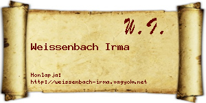 Weissenbach Irma névjegykártya