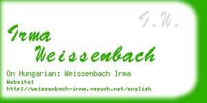 irma weissenbach business card